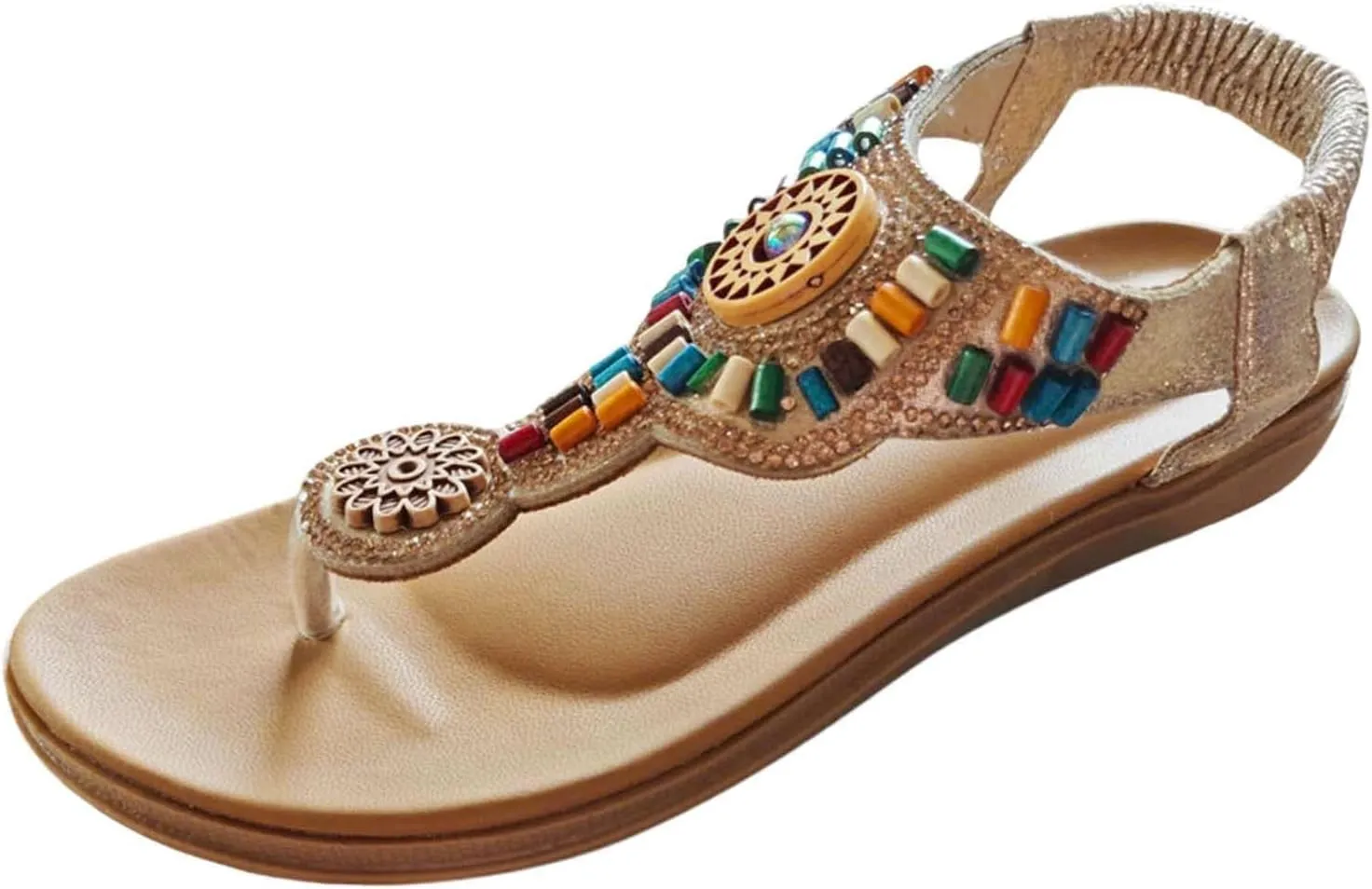 Women's Comfortable Summer Sandals For Casual Wear Beach Vacation Slip On Flat Sole Open Toe Thong Design