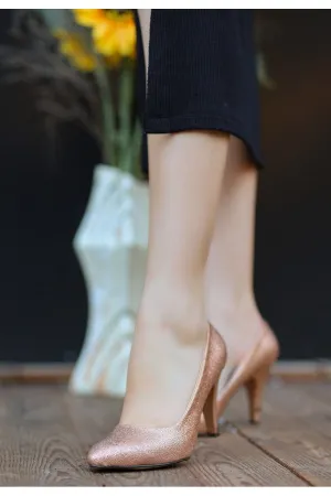 Women's Copper Skin Heeled Shoes