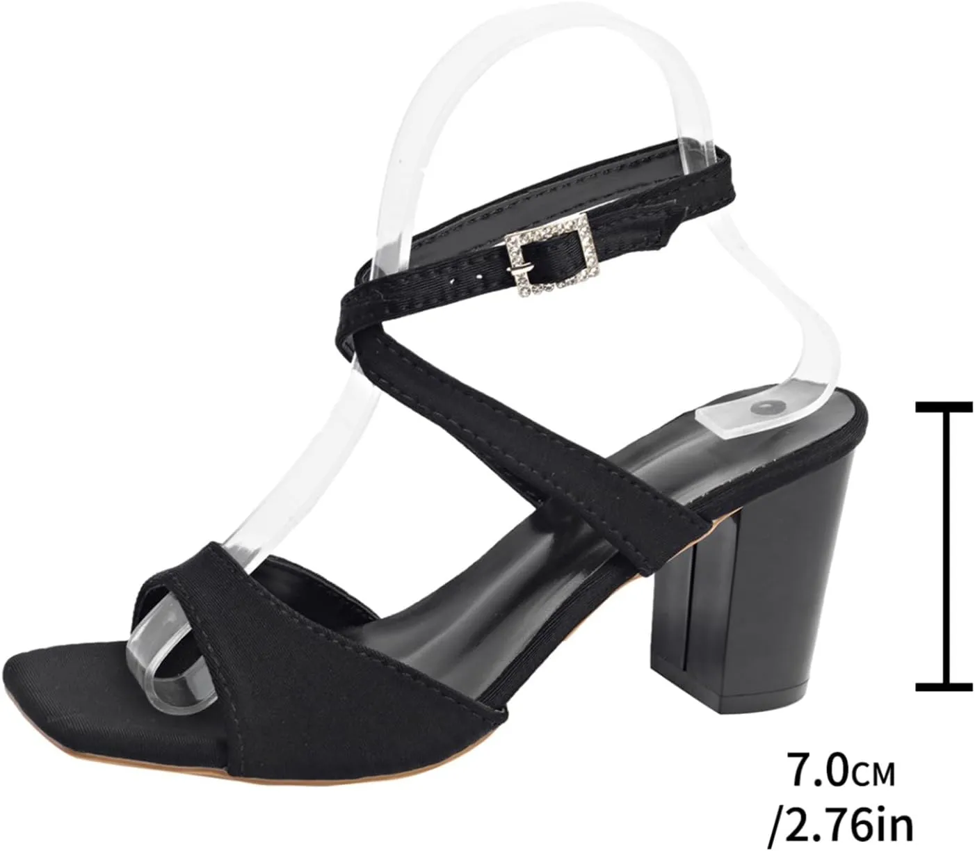 Women's Crisscross Strap Block Heels Sandals Comfortable Open Toe Party Dress Pump Shoes Fashion Square Toe Sandals