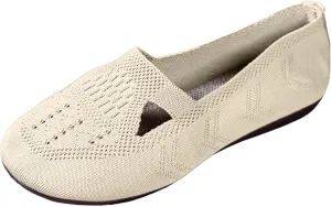 Women's Dress Flat Ballet Breathable Hollow Out Mesh Flat Women's Summer Shoes Casual Knit Dress Shoes
