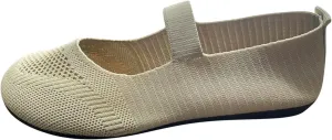 Women's Dress Flat Ballet Low Pointed Toe Knit Ballet Women's Ballet Flats Ladies Fashion Solid Color Breathable Knitted Mesh Shoes