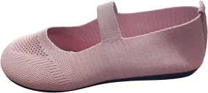 Women's Dress Flat Ballet Low Pointed Toe Knit Ballet Women's Ballet Flats Ladies Fashion Solid Color Breathable Knitted Mesh Shoes