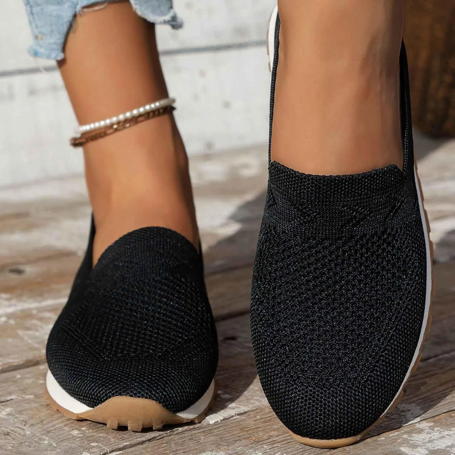 Women's Dress Flat Ballet Low Wedge Women's Slip On Travel Soft Men's Breathable Mesh Casual Light Outdoor Hiking Shoes