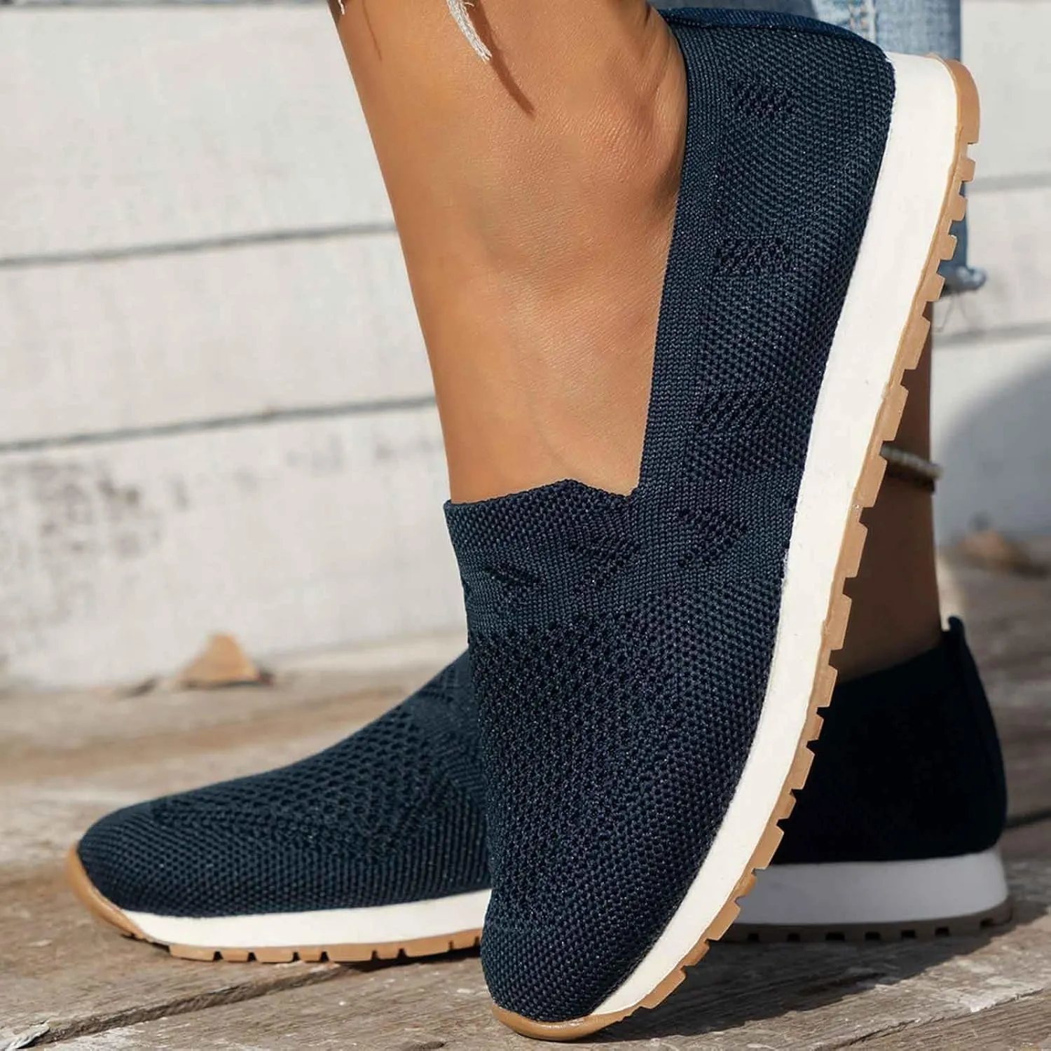 Women's Dress Flat Ballet Low Wedge Women's Slip On Travel Soft Men's Breathable Mesh Casual Light Outdoor Hiking Shoes