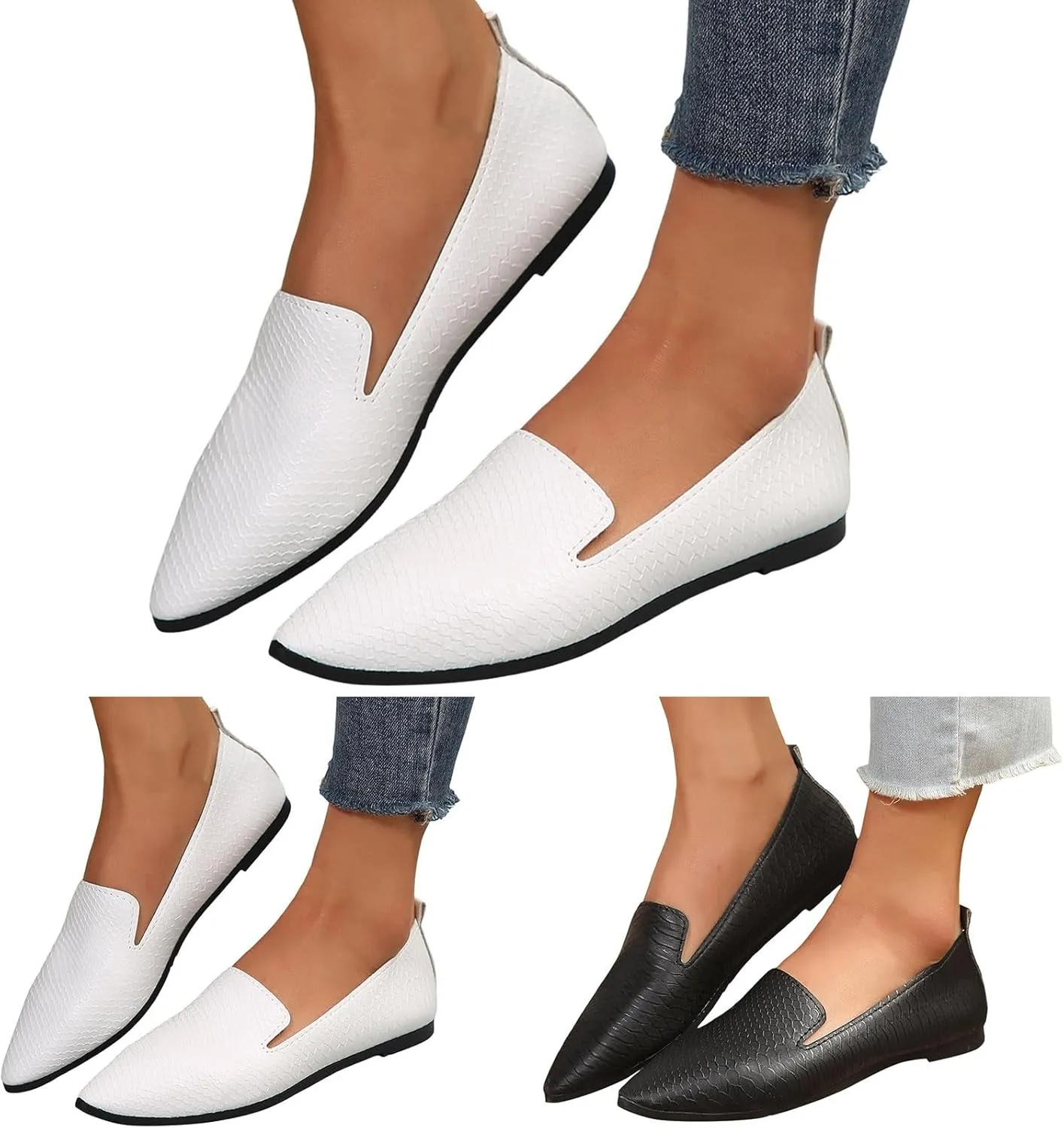Women's Dress Flat Ballet Pointed Toe Knit Ballet Low Wedge Women Casual Shoes Ballerina Flats for Work Womens Single Shoe
