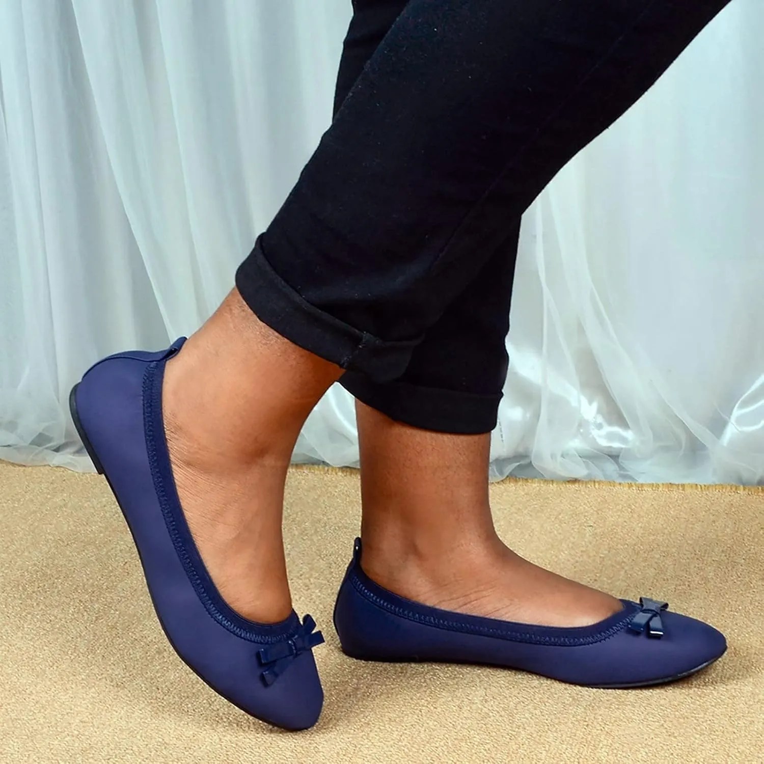 Women's Dress Flats Ballet Comfortable Knit Dressy Flats Comfort Pointed Toe Dress Shoes Slip on Shoes for Women