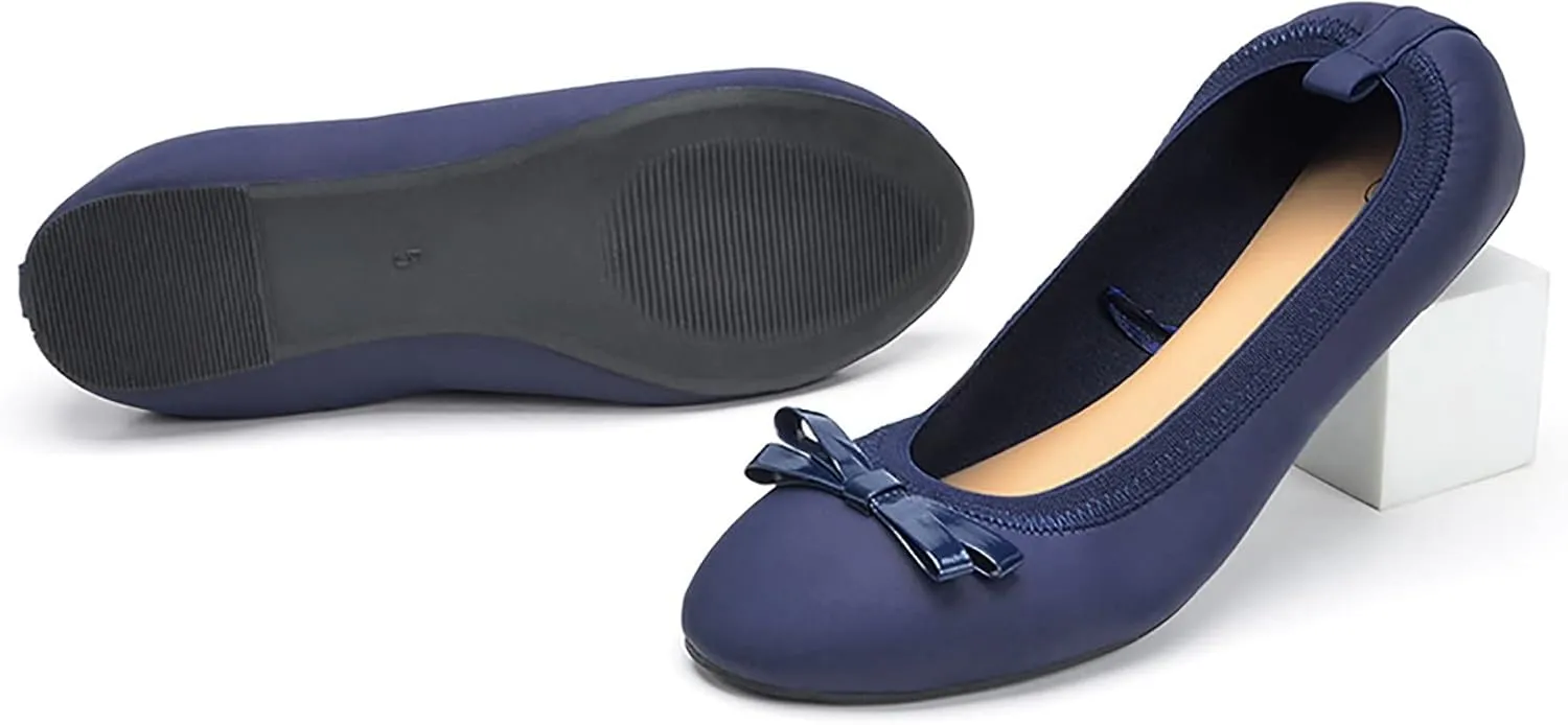Women's Dress Flats Ballet Comfortable Knit Dressy Flats Comfort Pointed Toe Dress Shoes Slip on Shoes for Women