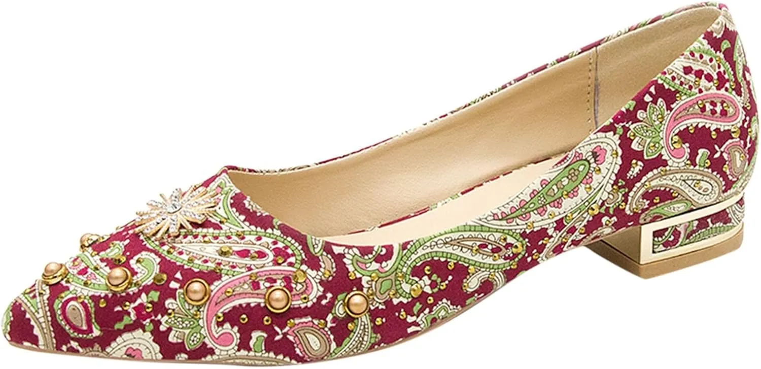 Women's Dress Flats Ballet Women's Knit Ballet Flat Pointed Toe Dress Shoes Light Weight Slip-On Dress Shoes