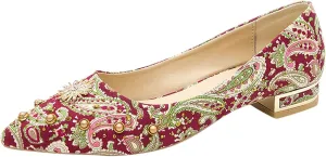 Women's Dress Flats Ballet Women's Knit Ballet Flat Pointed Toe Dress Shoes Light Weight Slip-On Dress Shoes