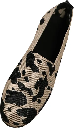 Womens Dress Shoes Ballerina Flats for Work Womens Pointed Toe Flats Knit Dress Shoes Slip On Flat Ballerina Walking
