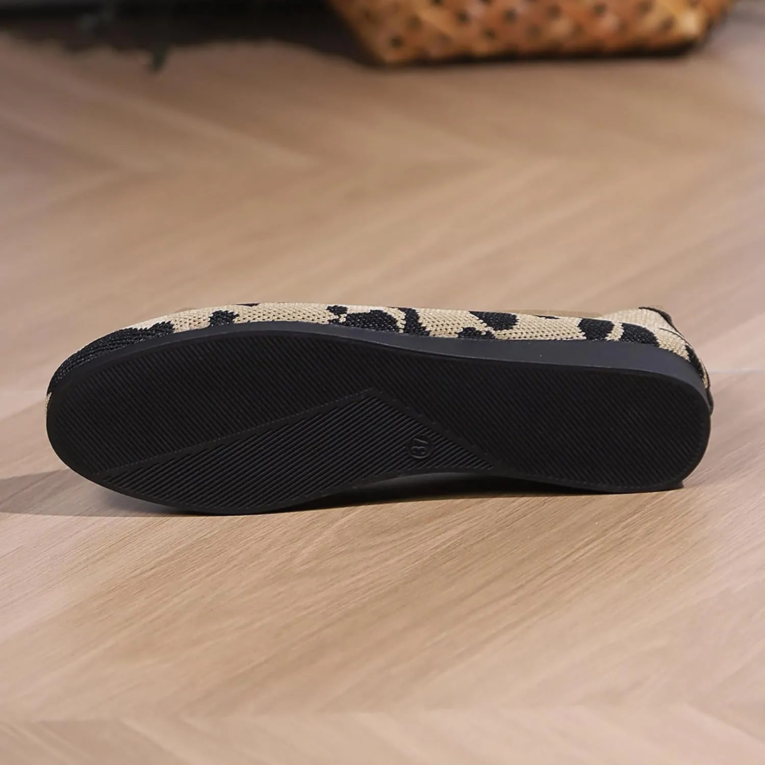 Womens Dress Shoes Ballerina Flats for Work Womens Pointed Toe Flats Knit Dress Shoes Slip On Flat Ballerina Walking