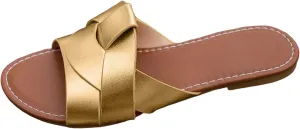 Women's Dressy Flat Sandals Ladies' Casual And Fashionable Summer Flat Slippers One Line Breathable And Comfortable