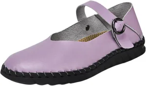 Womens Fashion Bright Color Mary Jane Flats Comfort PU Leather China Doll Shoes Cute Closed Toe Walking Slip On 2025