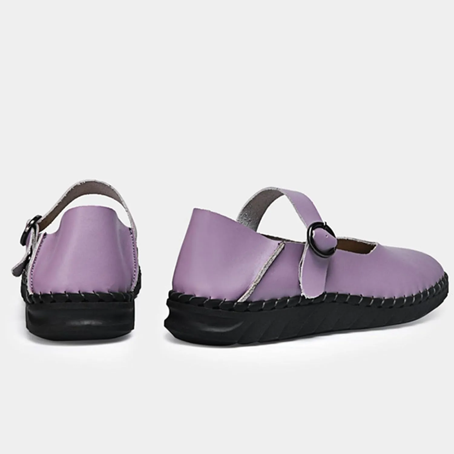 Womens Fashion Bright Color Mary Jane Flats Comfort PU Leather China Doll Shoes Cute Closed Toe Walking Slip On 2025