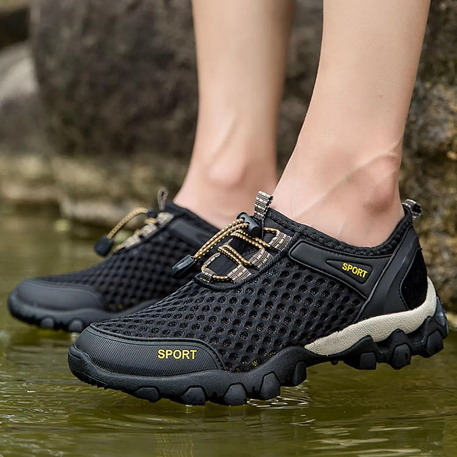 Women's Fashion Sneaker Mesh Slip On Black Non Slip Shoes for Women Comfortable Ladies Shoes Casual Slip On Loafers for Women Casual Grey Sneakers Women