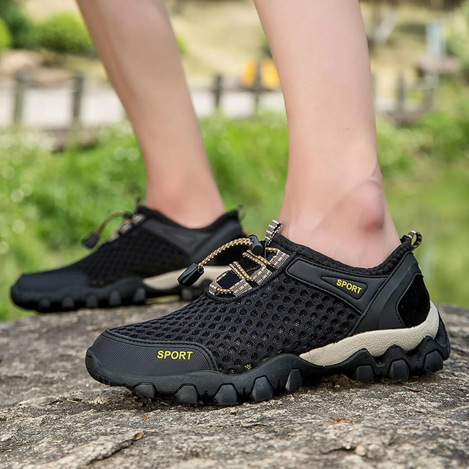 Women's Fashion Sneaker Mesh Slip On Black Non Slip Shoes for Women Comfortable Ladies Shoes Casual Slip On Loafers for Women Casual Grey Sneakers Women