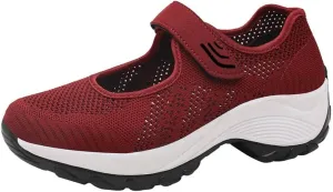 Women's Fashion Sneaker Mesh Slip On Black Non Slip Shoes for Women Comfortable Ladies Shoes Casual Slip On Loafers for Women Casual Grey Sneakers Women