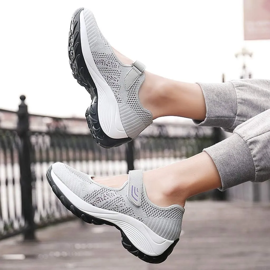 Women's Fashion Sneaker Mesh Slip On Black Non Slip Shoes for Women Comfortable Ladies Shoes Casual Slip On Loafers for Women Casual Grey Sneakers Women