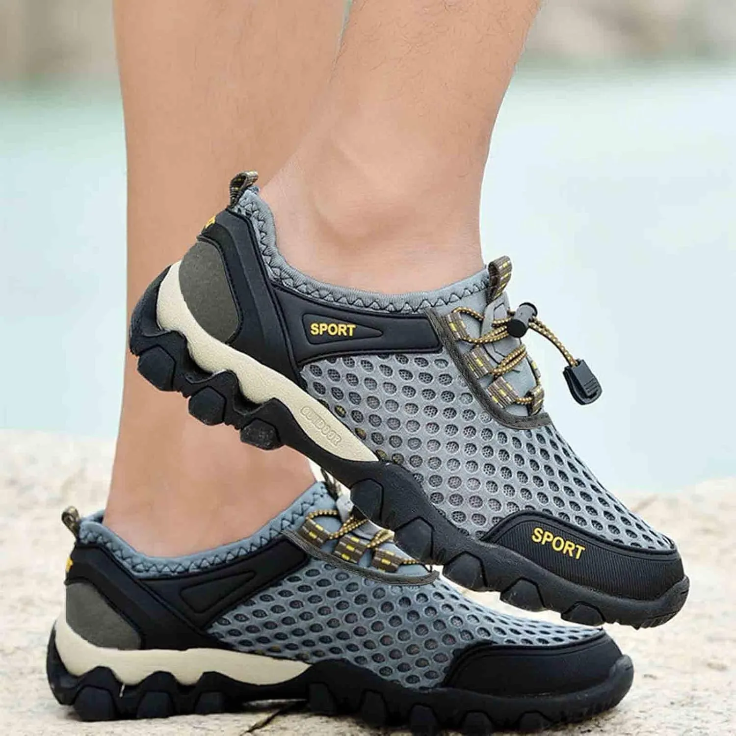 Women's Fashion Sneaker Mesh Slip On Black Non Slip Shoes for Women Comfortable Ladies Shoes Casual Slip On Loafers for Women Casual Grey Sneakers Women
