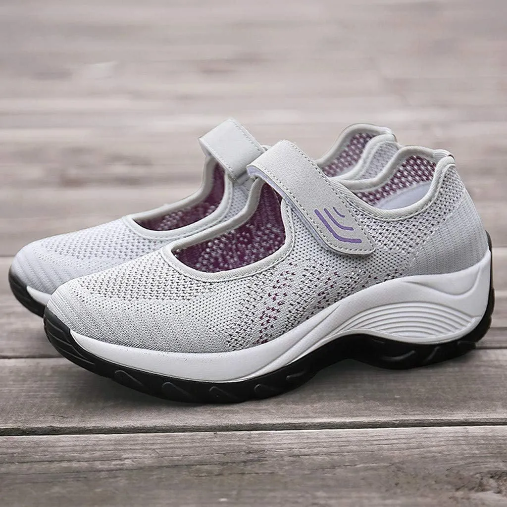 Women's Fashion Sneaker Mesh Slip On Black Non Slip Shoes for Women Comfortable Ladies Shoes Casual Slip On Loafers for Women Casual Grey Sneakers Women