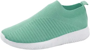 Women's Fashion Sneaker Mesh Slip On Black Non Slip Shoes for Women Comfortable Slip On Tennis Shoes Men Womens Navy Blue Loafers Mens Wide Sneakers