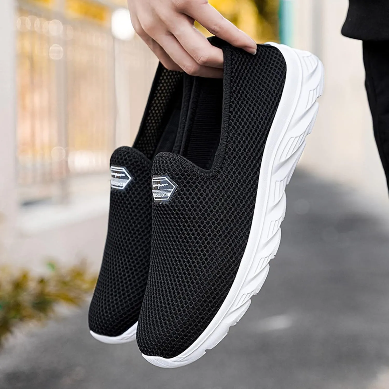 Women's Fashion Sneaker Non Slip Work Wide Comfortable Slip Resistant Work Shoes Work Tennis Shoes for Women Slip On Loafer Womens Black Slip On Sneakers
