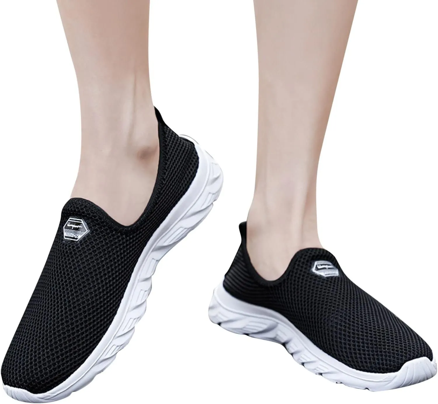 Women's Fashion Sneaker Non Slip Work Wide Comfortable Slip Resistant Work Shoes Work Tennis Shoes for Women Slip On Loafer Womens Black Slip On Sneakers