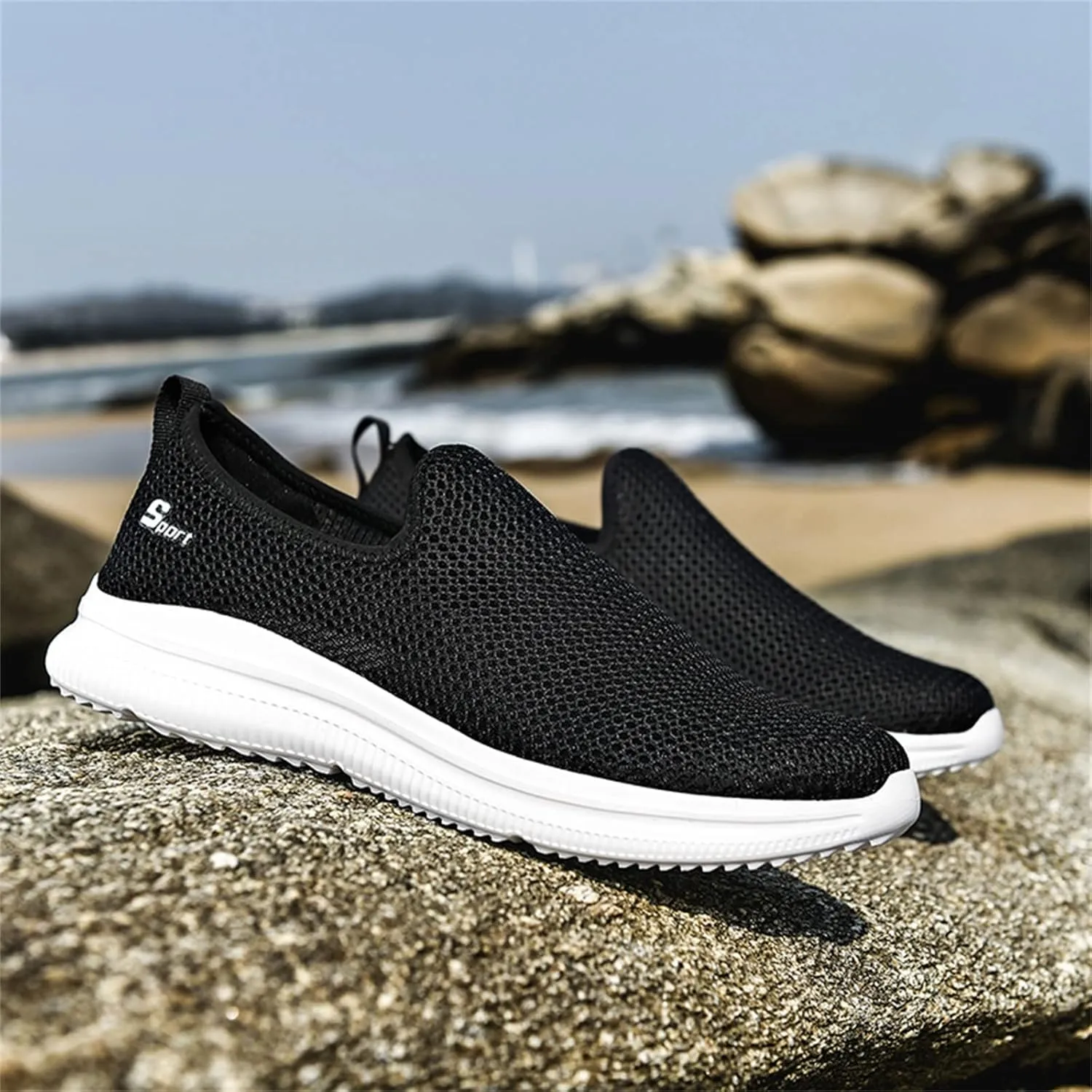 Women's Fashion Sneaker Non Slip Work Wide Comfortable Slip Resistant Work Shoes Work Tennis Shoes for Women Slip On Loafer Womens Black Slip On Sneakers