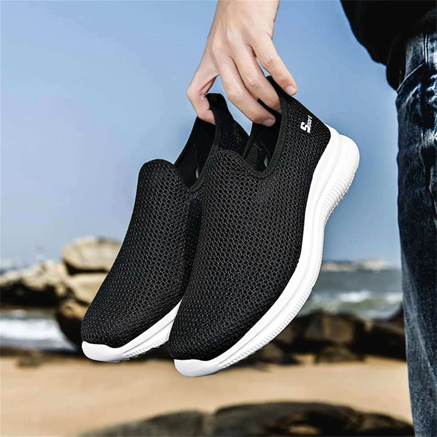 Women's Fashion Sneaker Non Slip Work Wide Comfortable Slip Resistant Work Shoes Work Tennis Shoes for Women Slip On Loafer Womens Black Slip On Sneakers