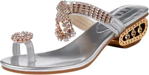 Women's Flat Sandals Flip Summer With Rhinestone Fashion And Spring Flops Sandals Heel Women's Hollow Slippers