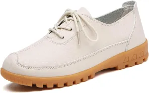 Women's Flat Shoes Lace Up Comfortable and Soft Oxford Non-Slip Brogues Shoes Business Casual Work