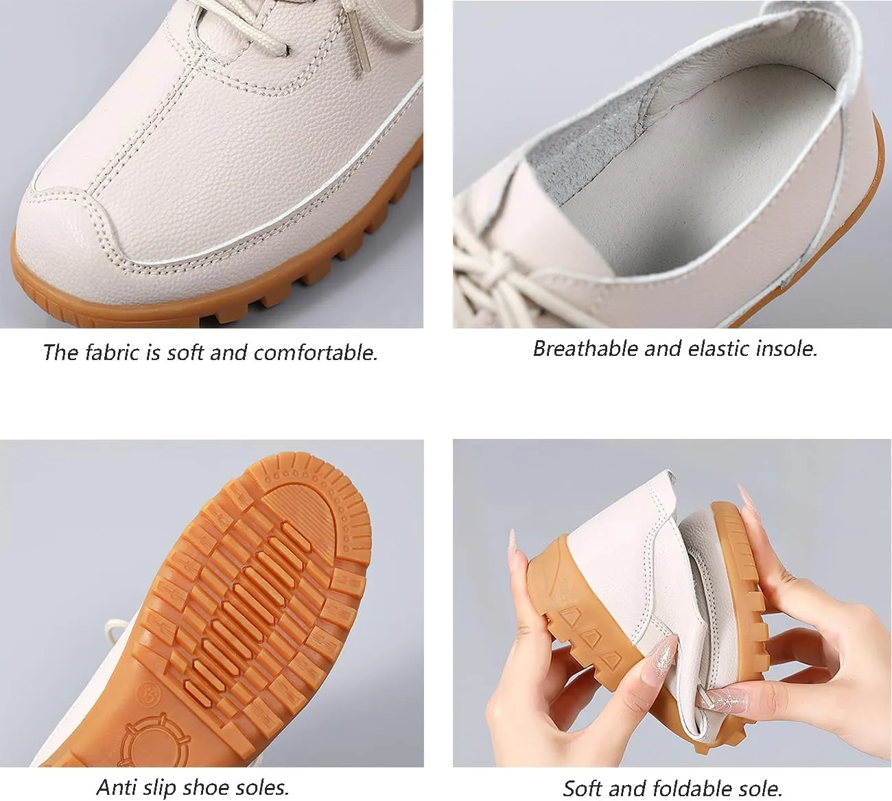 Women's Flat Shoes Lace Up Comfortable and Soft Oxford Non-Slip Brogues Shoes Business Casual Work