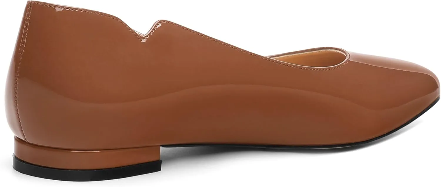 Women's Flats Shoes, Ballet Flats Dress Shoes Comfortable Patent Leather Pointed Toe Flats Slip on Office Shoes for Women
