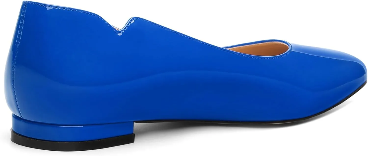 Women's Flats Shoes, Ballet Flats Dress Shoes Comfortable Patent Leather Pointed Toe Flats Slip on Office Shoes for Women