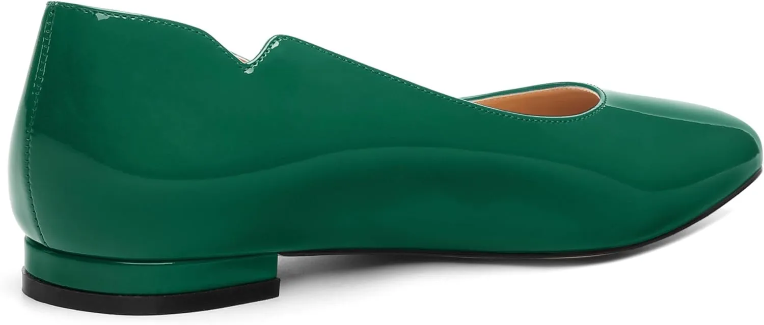 Women's Flats Shoes, Ballet Flats Dress Shoes Comfortable Patent Leather Pointed Toe Flats Slip on Office Shoes for Women