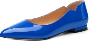 Women's Flats Shoes, Ballet Flats Dress Shoes Comfortable Patent Leather Pointed Toe Flats Slip on Office Shoes for Women