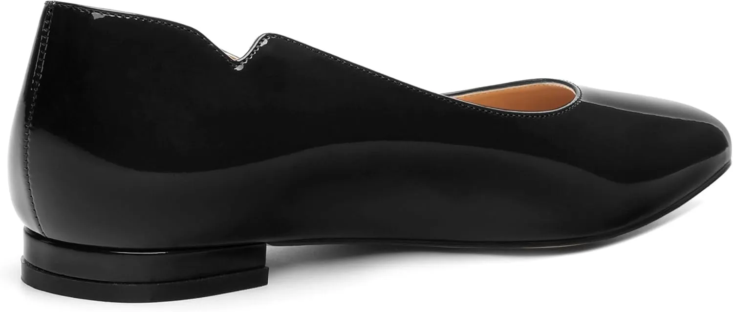 Women's Flats Shoes, Ballet Flats Dress Shoes Comfortable Patent Leather Pointed Toe Flats Slip on Office Shoes for Women