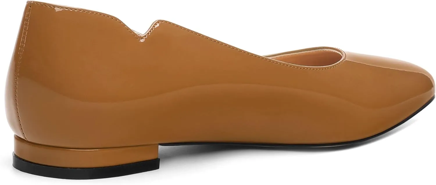 Women's Flats Shoes, Ballet Flats Dress Shoes Comfortable Patent Leather Pointed Toe Flats Slip on Office Shoes for Women