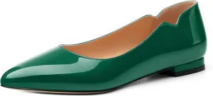 Women's Flats Shoes, Ballet Flats Dress Shoes Comfortable Patent Leather Pointed Toe Flats Slip on Office Shoes for Women