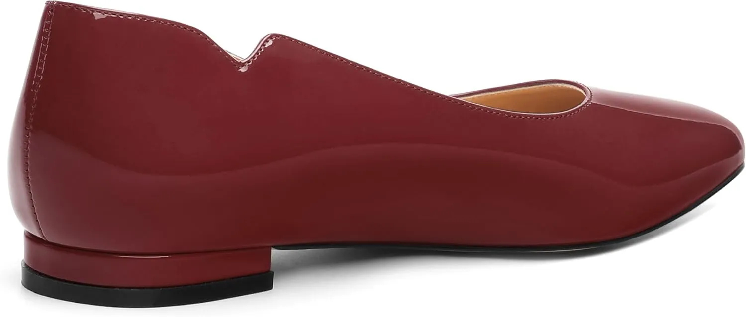 Women's Flats Shoes, Ballet Flats Dress Shoes Comfortable Patent Leather Pointed Toe Flats Slip on Office Shoes for Women