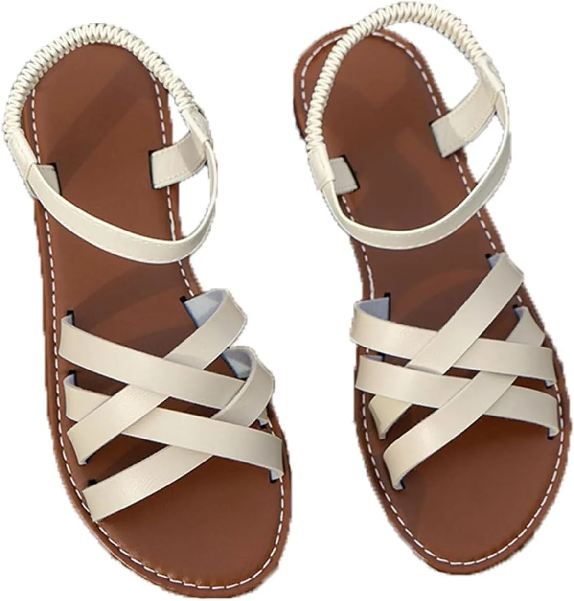 Women's Gladiator Strap Sandals Flat Fisherman Thong Cross Strappy Leathe Casual Woven - Braided Sandals, Beach Dressy Summer Rope Bohemian Summer Comfy Boho Flats Teen Girls Spring Shoes