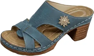 Women's Heeled Sandal Women's Thick Heeled Fish Mouth Shoes Fashionable And Casual Hollowed Out Outerwear Open