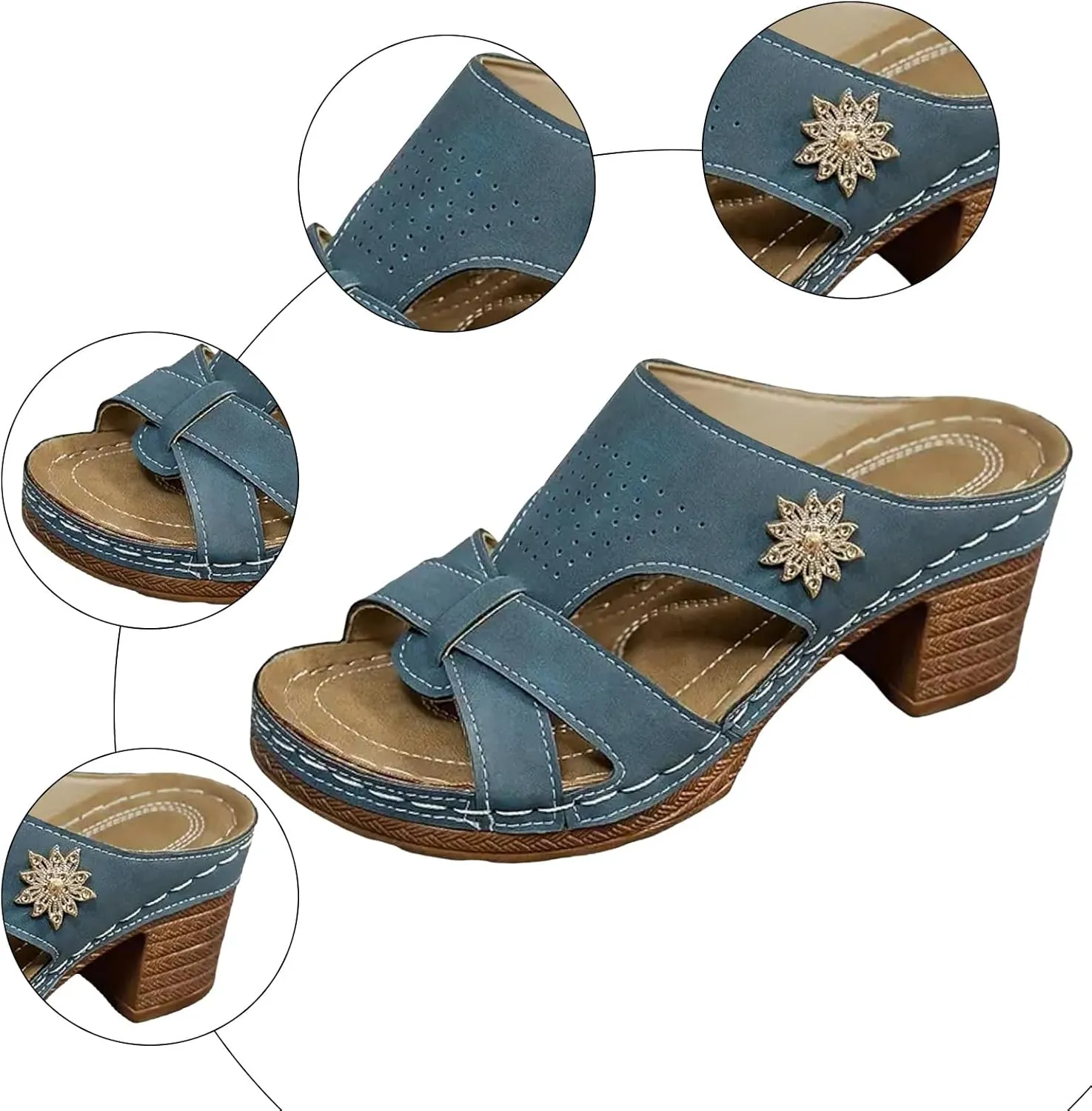 Women's Heeled Sandal Women's Thick Heeled Fish Mouth Shoes Fashionable And Casual Hollowed Out Outerwear Open