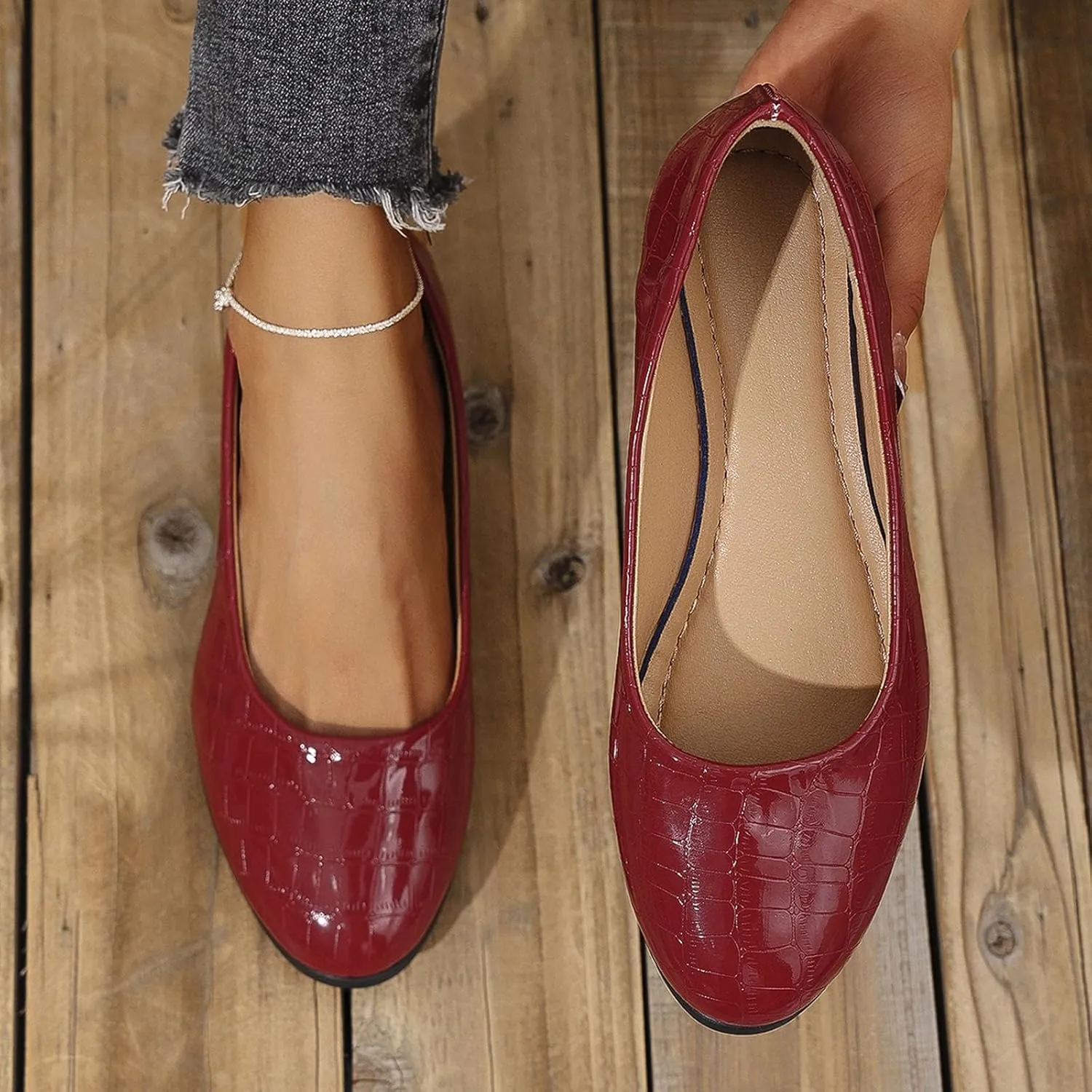 Women's Leather Closed Toe 2 Inch Mid Wedges Heels with Arch Support Round Toe Comfortable Dress for Sneaker Casual Shoe