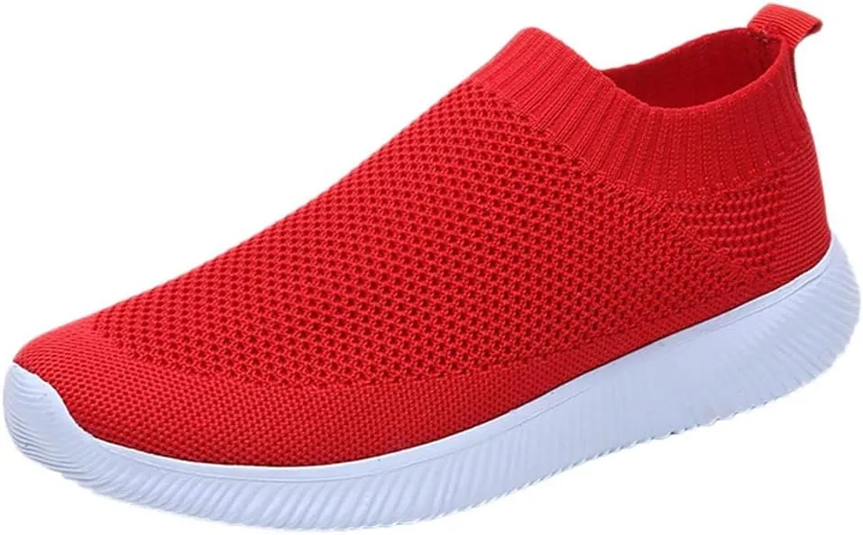 Women's Lightweight Slip On Walking Running Shoes Mens Dress Shoes Winter Casual Shoes Slip On Women Shoes Sneakers Red Tennis Shoe Casual Loafers