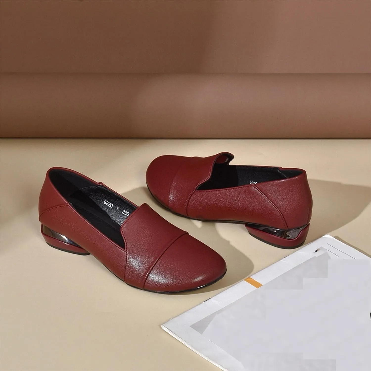 Womens Low Block Chunky Heels Pumps Elegant Closed Round Toe Pumps Shoes Low Platform Shoes Ladies Office Pumps Shoes