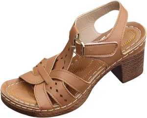 Women's Open Toe Heeled Sandal European And Sandals For Women New Summer Korean Version Of The Fish Mouth Thick Heel