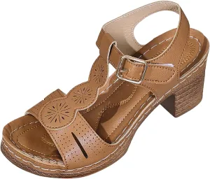 Women's Open Toe Low Block Heels Sandals Womens Thick Heeled Sandals; Large Size Summer Leisure New