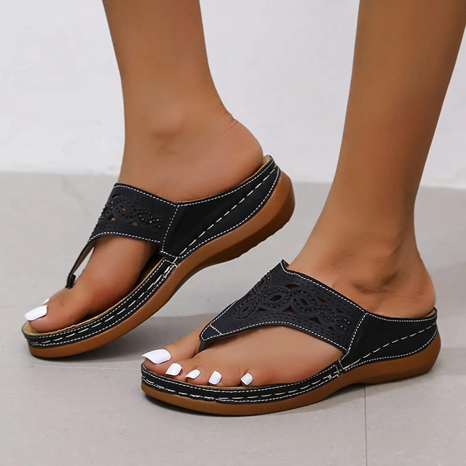 Womens Orthopedic Sandals with Arch Support Summer Open Toe Dressy Shoes Wedge Platforms Casual Office Shoes