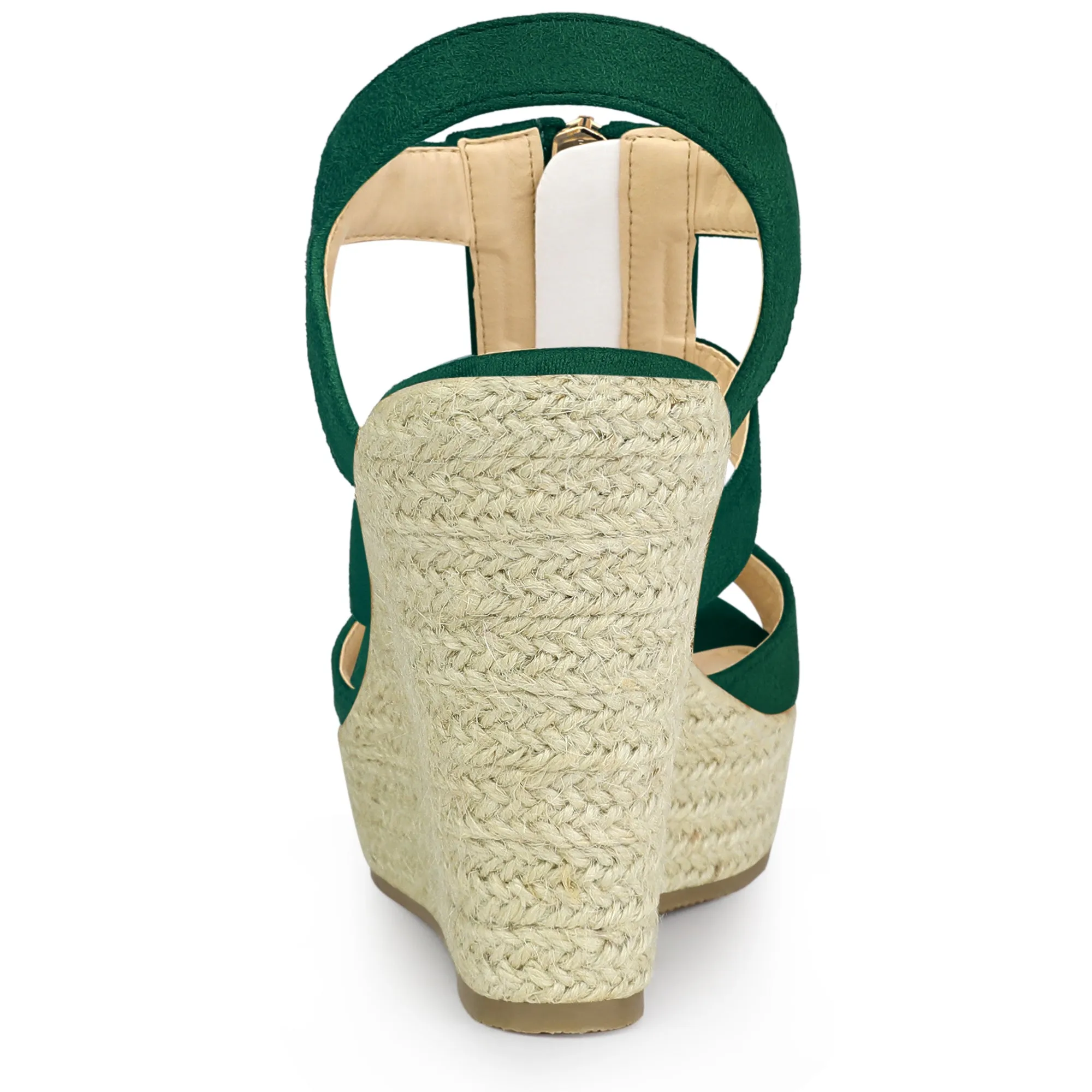 Women's Platform Heels Slingback Zipper Wedge Sandals